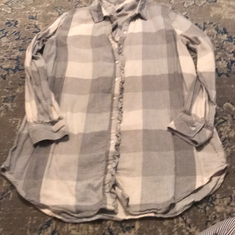 Aerie ruffle down tunic flannel